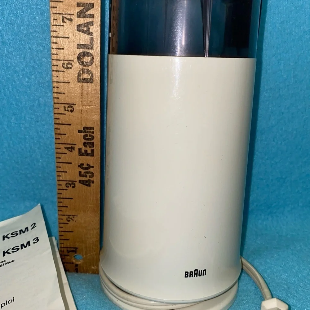 BRAUN Aromatic Coffee Grinder for coffee beans model #KSM 2 vintage tested white